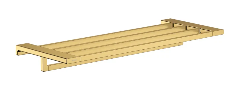 Hansgrohe AddStoris - plaukts ar dvieļu turētāju, garums 65 cm, pulēta zelta apdare 41751990