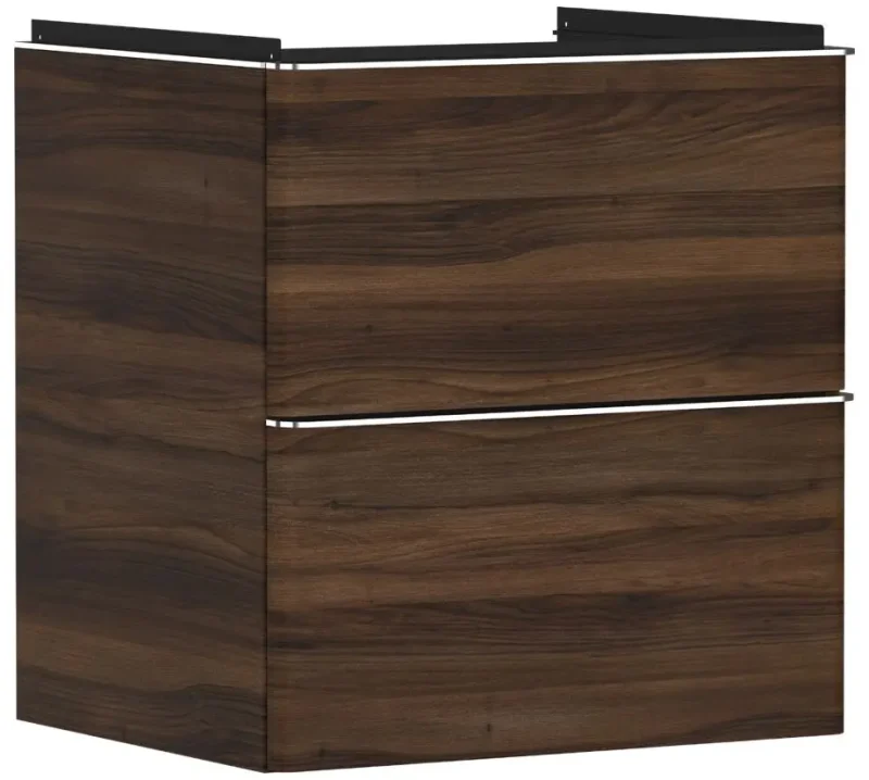 Hansgrohe Xelu Q - izlietnes apakšskapītis, 63x58x50 cm, 2 atvilktnes, tumšs valrieksts/hroms 54026000
