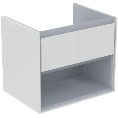Ideal Standard Connect Air - izlietnes skapītis, 60x44x52 cm, balts spīdīgs/gaiši pelēks matēts E0826KN