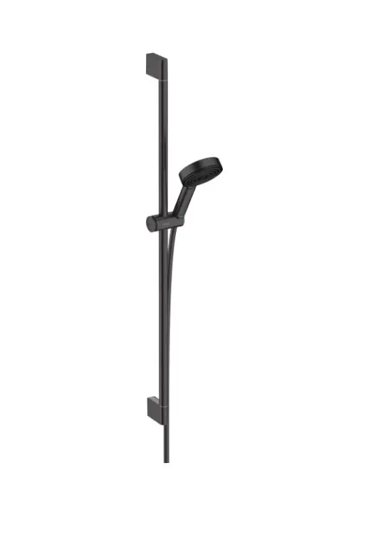 Hansgrohe Pulsify Select - dušas komplekts, 3 strūklu veidi, EcoSmart, stienis 96 cm un šļūtene, matēti melns 24171670