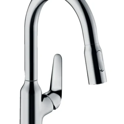 Hansgrohe Focus M42 - virtuves izlietnes maisītājs M429-H180 ECO, ar izvelkamu dušu, hromēts 71862000
