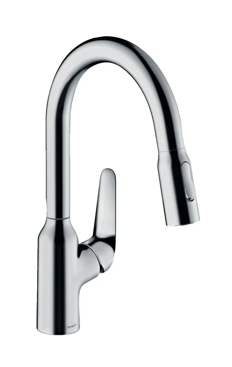 Hansgrohe Focus M42 - virtuves izlietnes maisītājs M429-H180 ECO, ar izvelkamu dušu, hromēts 71862000