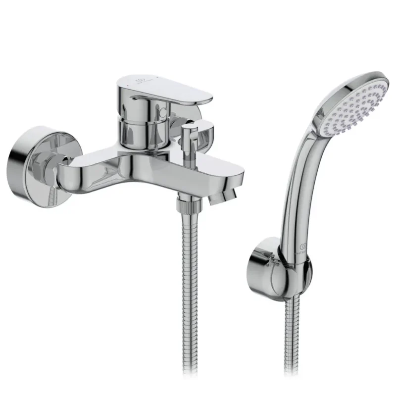 Ideal Standard Cerafine O - zemapmetuma vannas maisītājs, sienas stiprinājums, ar piederumiem, hroms BC706AA