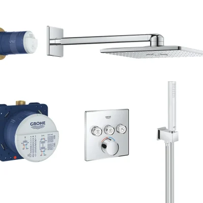 Grohe SmartControl Perfect - dušas kolonna ar zemapmetuma maisītāju, hromēts 34712000