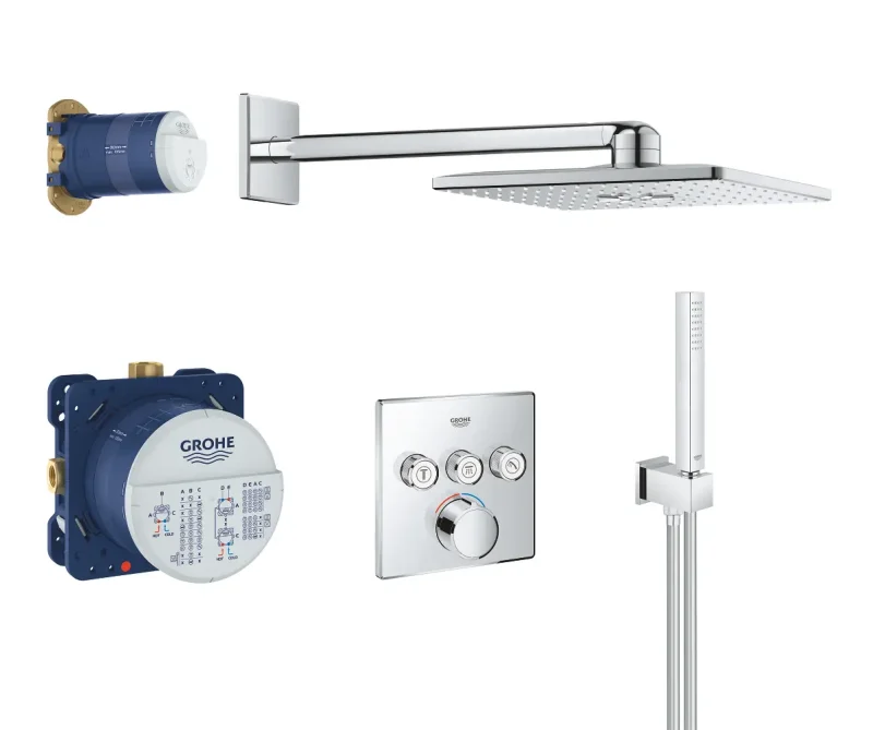 Grohe SmartControl Perfect - dušas kolonna ar zemapmetuma maisītāju, hromēts 34712000
