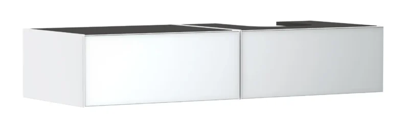 Hansgrohe Xevolos E - izlietnes skapītis, 28x137x55 cm, 2 atvilktnes, matēti balts/metāliskais balts 54322320