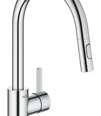 Grohe Eurosmart Cosmopolitan - virtuves izlietnes maisītājs ar izvelkamu trauku dušu, hromēts 31481001
