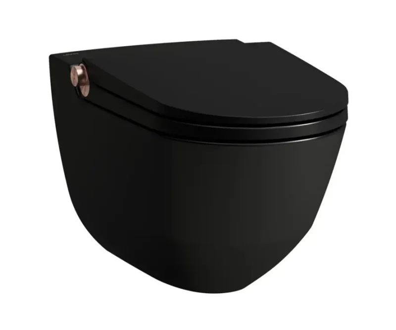 Laufen Cleanet Riva - elektronisks bidē ar keramiku, piekarams, Rimless, SoftClose, matēti melns/pulēts rožzelts H8206917190001