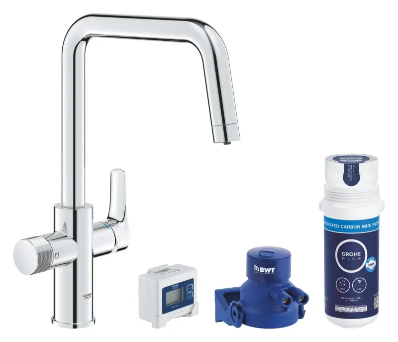 Grohe Blue Pure - komplekts virtuves izlietnes maisītājs Start ar filtra funkciju, hroms 30596000