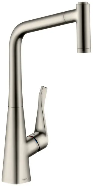 Hansgrohe M71 - virtuves izlietnes maisītājs M7116-H320 ar izvelkamu trauku dušu, sBOX, nerūsējošais tērauds 73801800