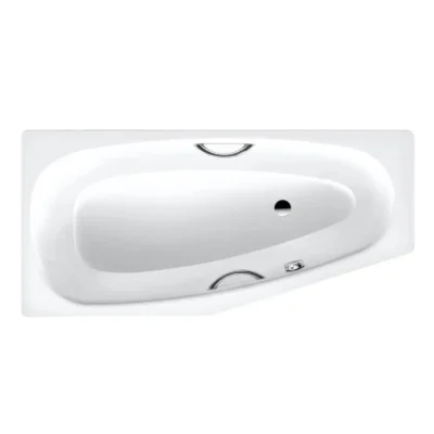 Kaldewei Advantage - Asimetriska vanna Mini Star labā puse 831, 157x75/50 cm, ar rokturu atverēm, pērļu efekts, balta 224700013001