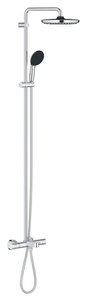 Grohe Vitalio Start - dušas komplekts ar vannas termostatu, diametrs 25 cm, 2 strūklas veidi, hroms 26988001