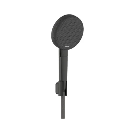 Hansgrohe Raindance Alive Select S - rokas dušas komplekts, turētājs un šļūtene, 3 strūklas veidi, EcoSmart, hroms melns birstēts 24611340