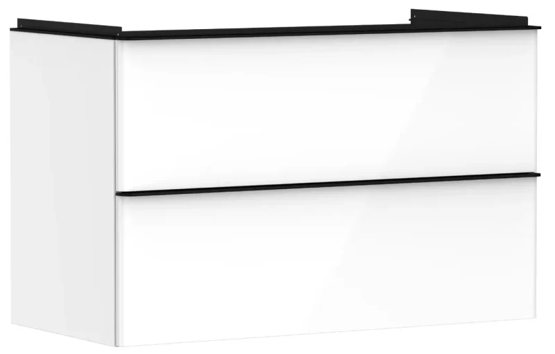 Hansgrohe Xelu Q - izlietnes skapītis, 63x98x50 cm, 2 atvilktnes, balts spīdīgs/matēti melns 54031670