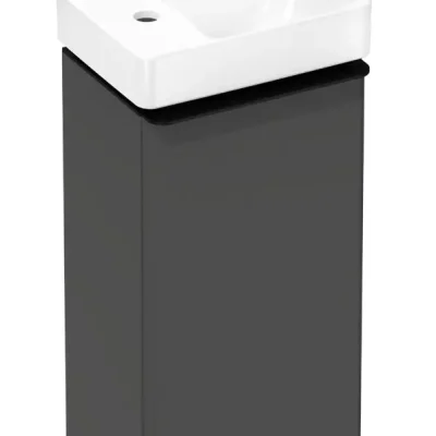 Hansgrohe Xelu Q - roku mazgāšanas izlietne ar apakškabinetu, 63x34x27 cm, 1 durvis, eņģes kreisajā pusē, matēti pelēka/matēti melna 54363670