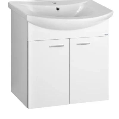 Aqualine Zoja - izlietnes skapītis 62x74x32 cm, 2 durvis, balts 51063