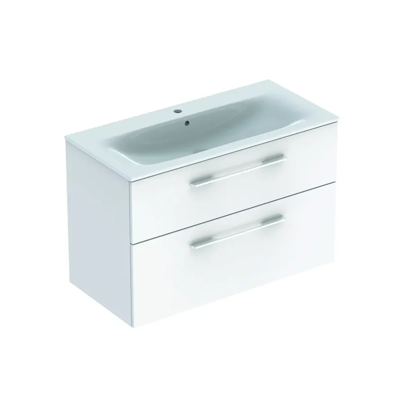 Geberit Selnova Square - izlietnes skapis 64x99x48 cm, ar izlietni, 2 atvilktnes, spīdīgi balts 501.244.00.1