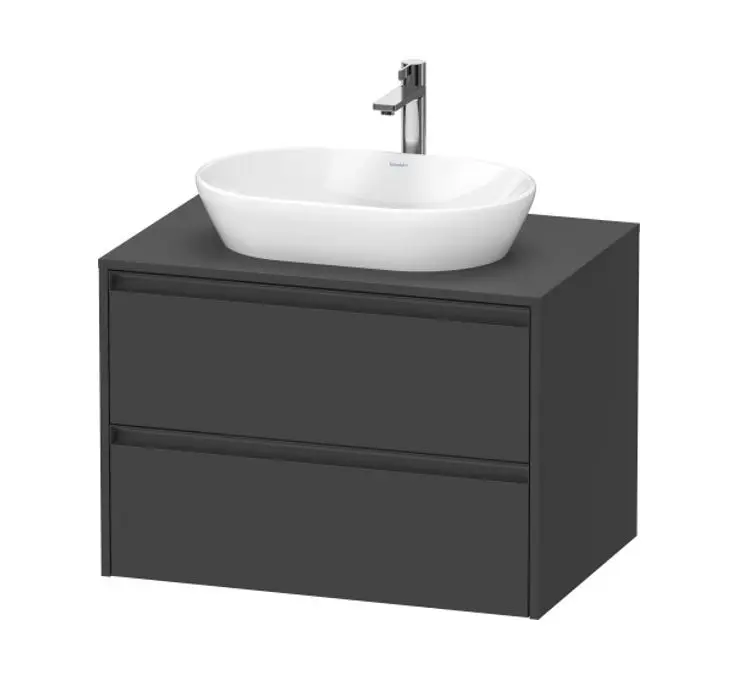 Duravit Ketho.2 - izlietnes apakšskapis, 57x80x55 cm, 2 atvilktnes, grafīta matēts K24895049490000