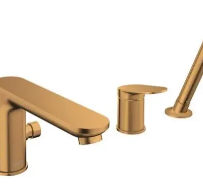 Duravit Wave - vannas malas maisītājs, 3 caurumu montāža, birstēta bronza WA5260000004