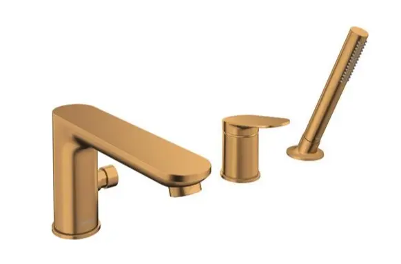 Duravit Wave - vannas malas maisītājs, 3 caurumu montāža, birstēta bronza WA5260000004