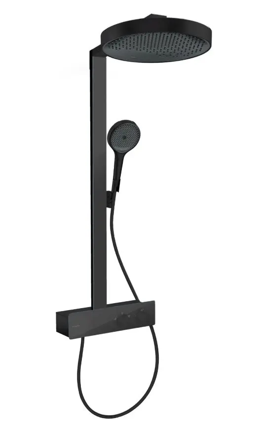 Hansgrohe Rainfinity - dušas komplekts ar termostatu, diametrs 36 cm, 3 strūklas veidi, matēti melns 26853670