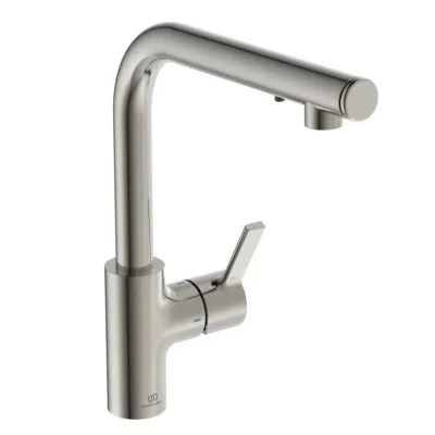 Ideal Standard Gusto - virtuves izlietnes maisītājs ar ziepju dozatoru, tērauds A7817GN