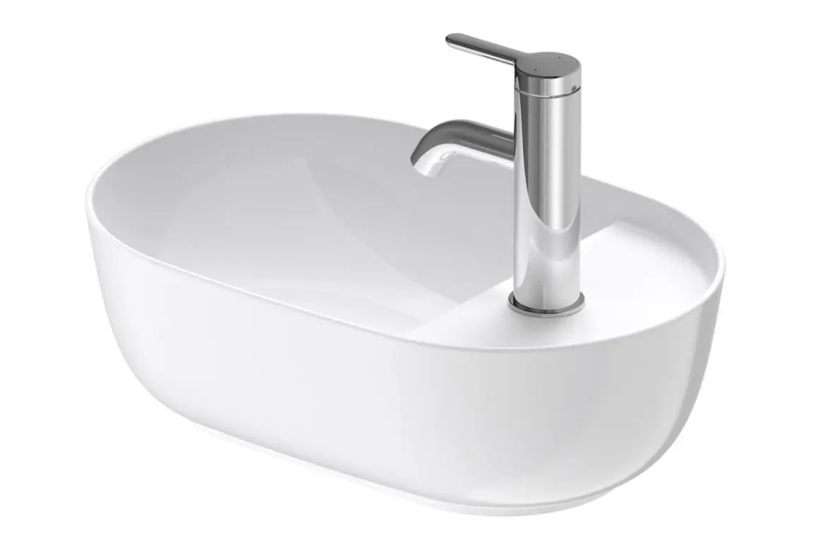 Duravit Luv - uz virsmas uzstādāma roku mazgājamā izlietne 42x27 cm, ar maināmu caurumu jaucējkrānam, DuraCeram, ar WonderGliss, Alpu balts 03814200001