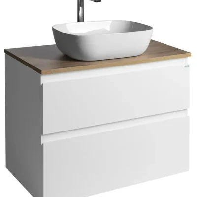 Aqualine Altair - izlietnes skapītis 60x78x45 cm, 2 atvilktnes, balts/ozols emporio AI280-02