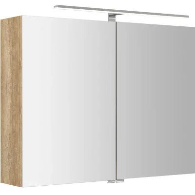 Sapho Riwa - spoguļskapis ar LED apgaismojumu 70x81x17 cm, 2 durvis, ozols Alabama RIW080-0022