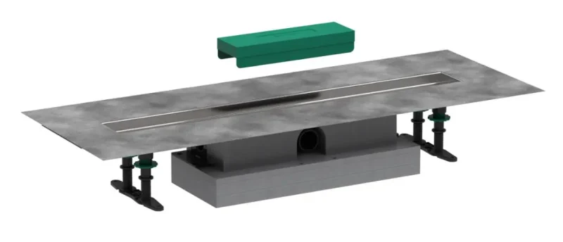 Hansgrohe uBox universal - komplekts plakanai uzstādīšanai 700 dušas noteku gatavajiem komplektiem, nerūsējošais tērauds 56017180