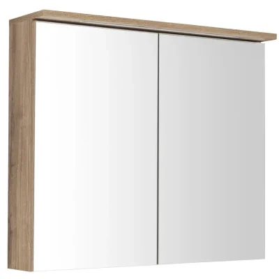 Aqualine KAWA - spoguļskapis ar LED apgaismojumu, 80x70x22 cm, ozols Emporio WGL38S