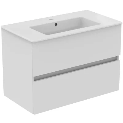 Ideal Standard Eurovit+ - izlietne ar apakšskapi, 55x80x44 cm, 2 atvilktnes, balts spīdīgs R0574WG