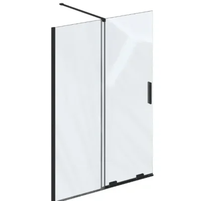 Ravak Roll - dušas starpsiena Walk-In 120x195 cm, melns/caurspīdīgs stikls X9WVG0300Z1