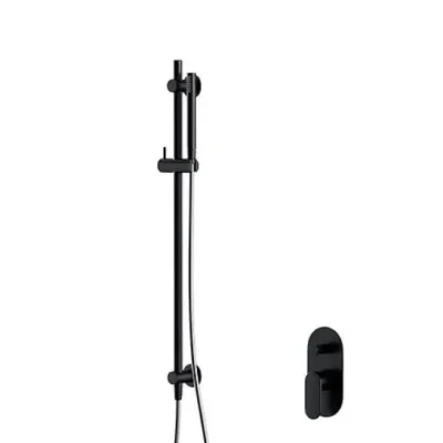 Cersanit Crea - dušas komplekts ar zemapmetuma maisītāju, ar montāžas korpusu, diametrs 25 cm, melns S952-009