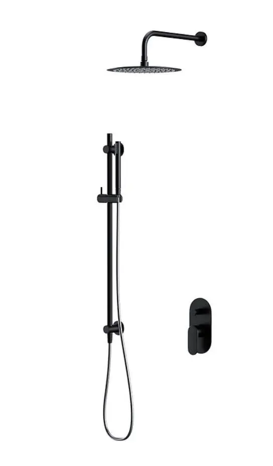 Cersanit Crea - dušas komplekts ar zemapmetuma maisītāju, ar montāžas korpusu, diametrs 25 cm, melns S952-009