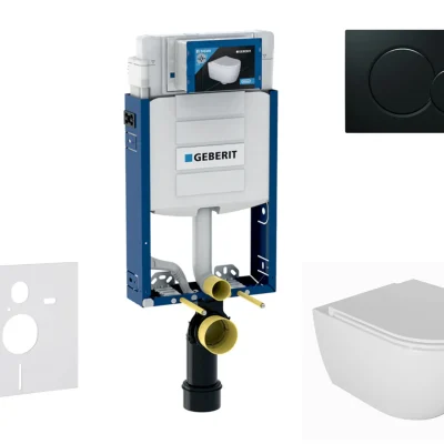 Geberit Kombifix - komplekts priekšsienas elements, WC Oudee ar SoftClose sēdekli un Sigma01 vadības plati, melns SANI15CA5113