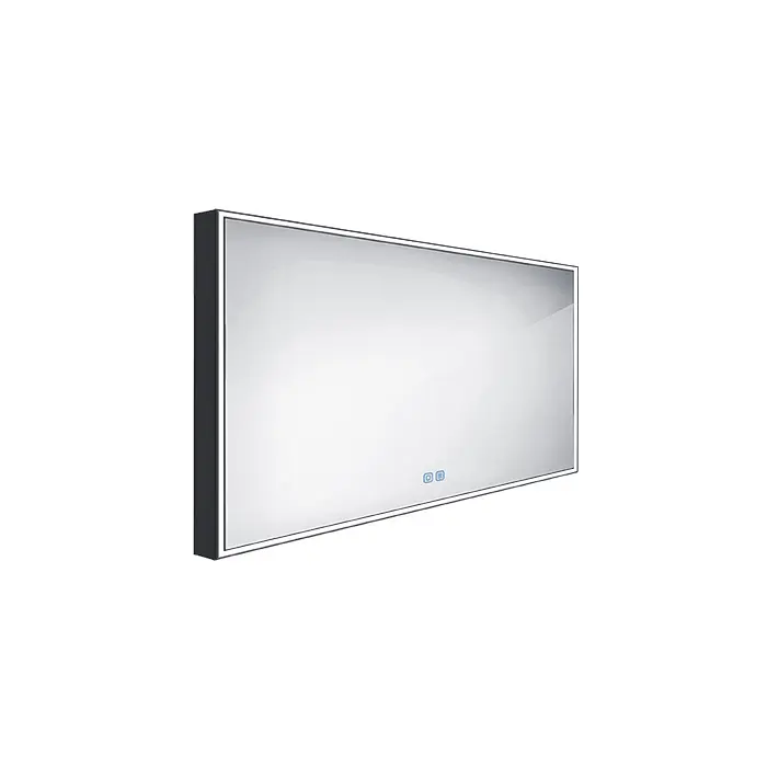 Nimco spogulis - spogulis ar LED apgaismojumu, 120x70 cm, skārienjutīgs sensors, melns ZPC 13006VX-90