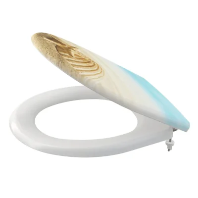 Alcadrain WC sēdeklis - tualetes sēdeklis, Softclose, balts/zils A604 SHELL