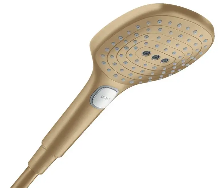 Hansgrohe Raindance Select E - rokas duša, 3 strūklas veidi, EcoSmart+, birstēta bronza 28729140