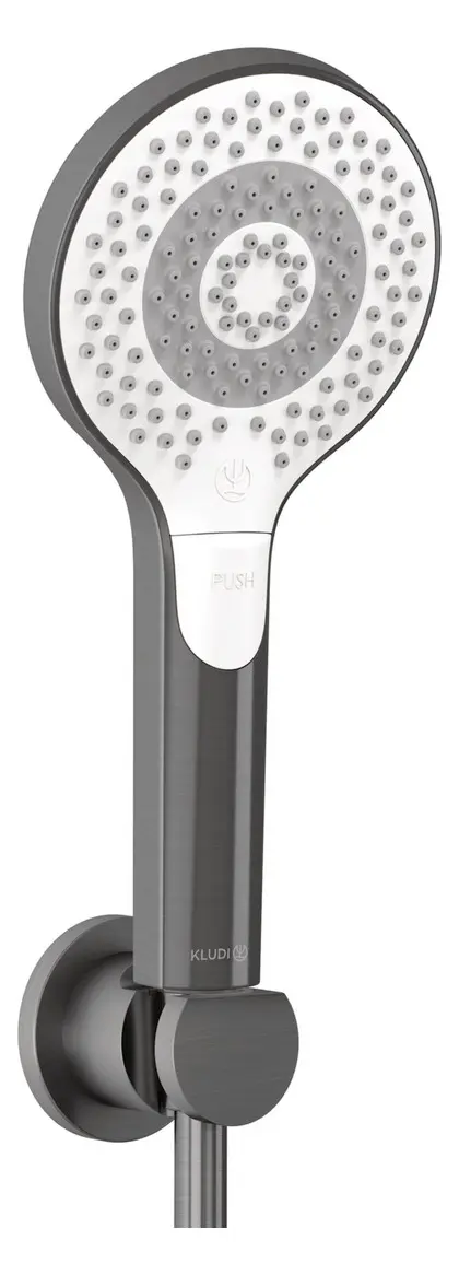 Kludi Dive - rokas duša, turētājs un šļūtenes komplekts, 3 sprauslas, birstēts gunmetal 69950N2-00
