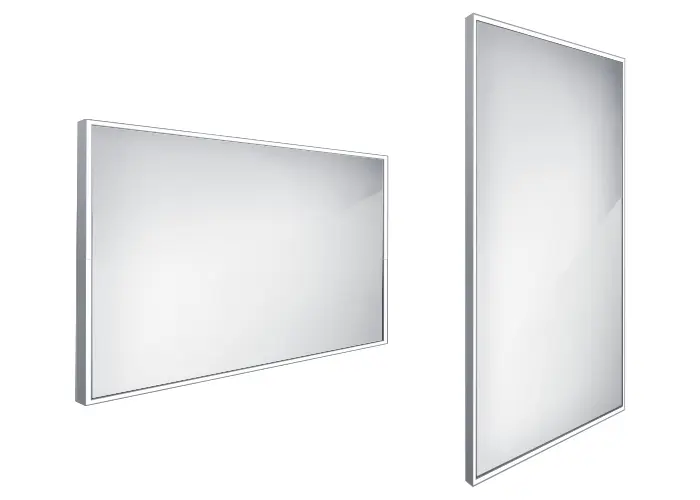Nimco spoguļi - spogulis ar LED apgaismojumu, 120x70 cm, kvadrātveida, alumīnijs ZP 13006
