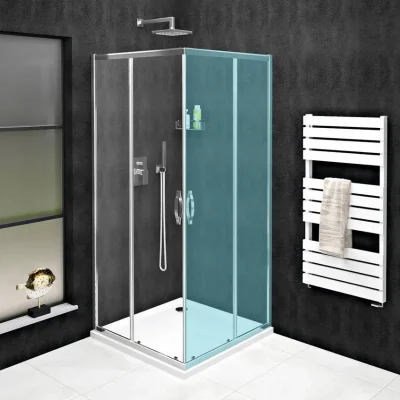 Gelco Sigma - vienkāršas divdaļīgas dušas durvis 78-80 cm, pārklāts stikls, spīdīgs alumīnijs/caurspīdīgs stikls GS2180