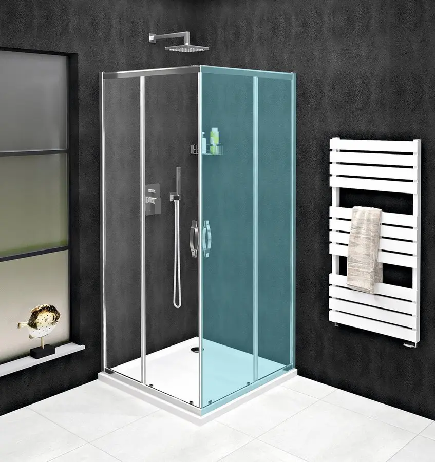 Gelco Sigma - vienkāršas divdaļīgas dušas durvis 78-80 cm, pārklāts stikls, spīdīgs alumīnijs/caurspīdīgs stikls GS2180