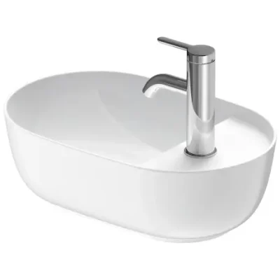 Duravit Luv - uzliekamā rokas izlietne, 42x27 cm, bez pārplūdes, ar jaucējkrāna atveri, WonderGliss, balta/White Satin matēts 03814226001