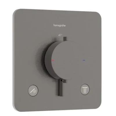 Hansgrohe Ecostat Comfort Q - zemapmetuma termostata maisītājs 2 patērētājiem, hroms melns birstēts 33713340