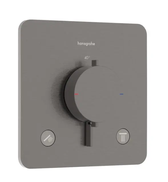 Hansgrohe Ecostat Comfort Q - zemapmetuma termostata maisītājs 2 patērētājiem, hroms melns birstēts 33713340