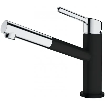 Franke Orbit - virtuves maisītājs ar izvelkamu izteku FC 3055.901, hromēts/matēti melns 115.0659.965