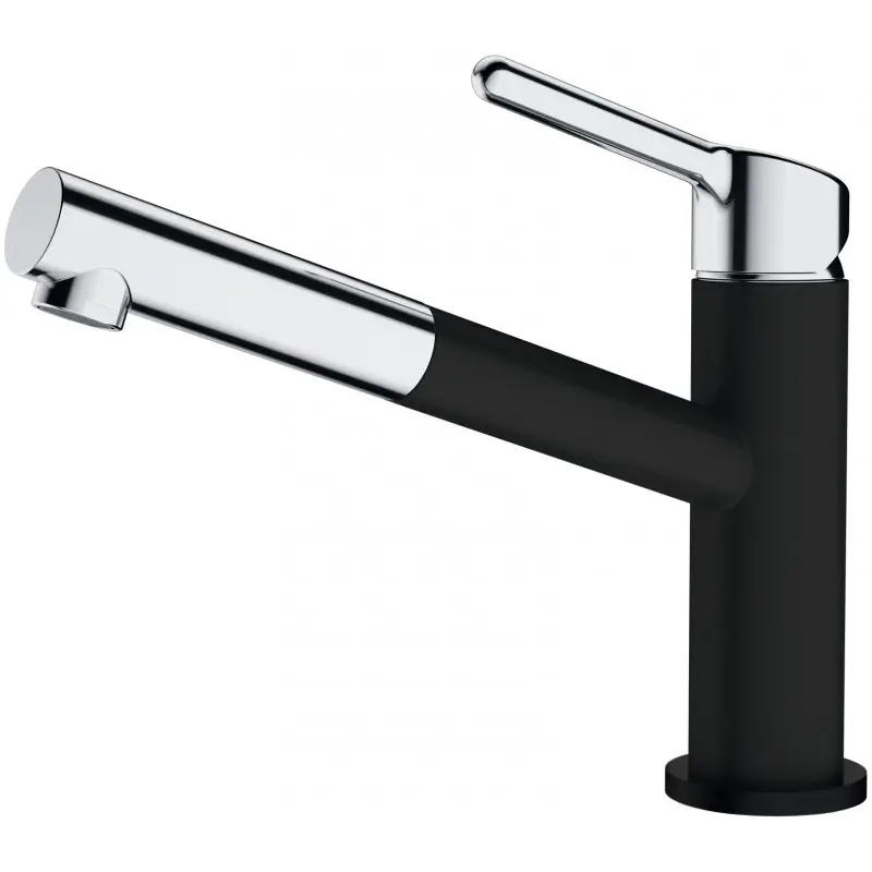 Franke Orbit - virtuves maisītājs ar izvelkamu izteku FC 3055.901, hromēts/matēti melns 115.0659.965