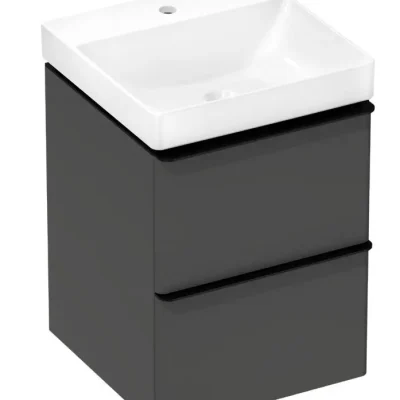 Hansgrohe Xelu Q - izlietne ar zemizlietnes skapi, 63x48x50 cm, 2 atvilktnes, matēti pelēks/matēti melns 54369670