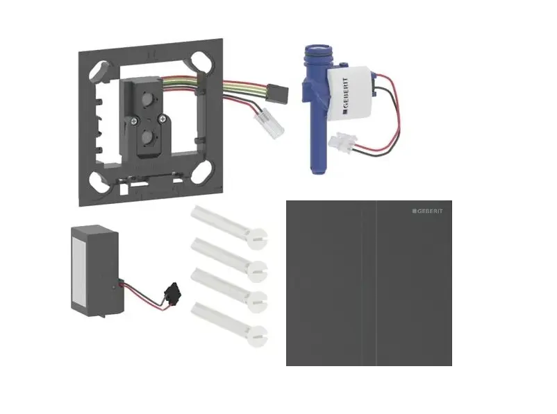 Geberit - elektroniska pisuāra skalošanas vadība tips 40, tīkla barošana, easy to clean, Bluetooth, matēts melns hroms 116.227.QD.1